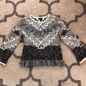 Gray and white sweater